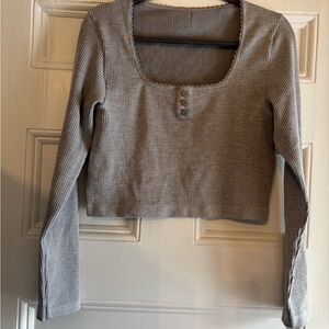 Fabletics Long Sleeve Waffle Knit Top